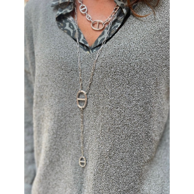 Collier sautoir argent