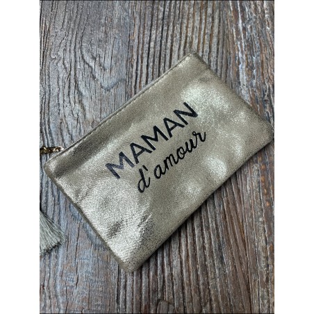 Pochette Maman d'amour gold