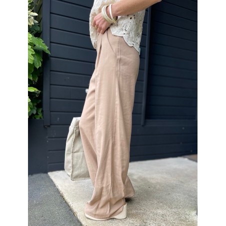 Pantalon flare camel