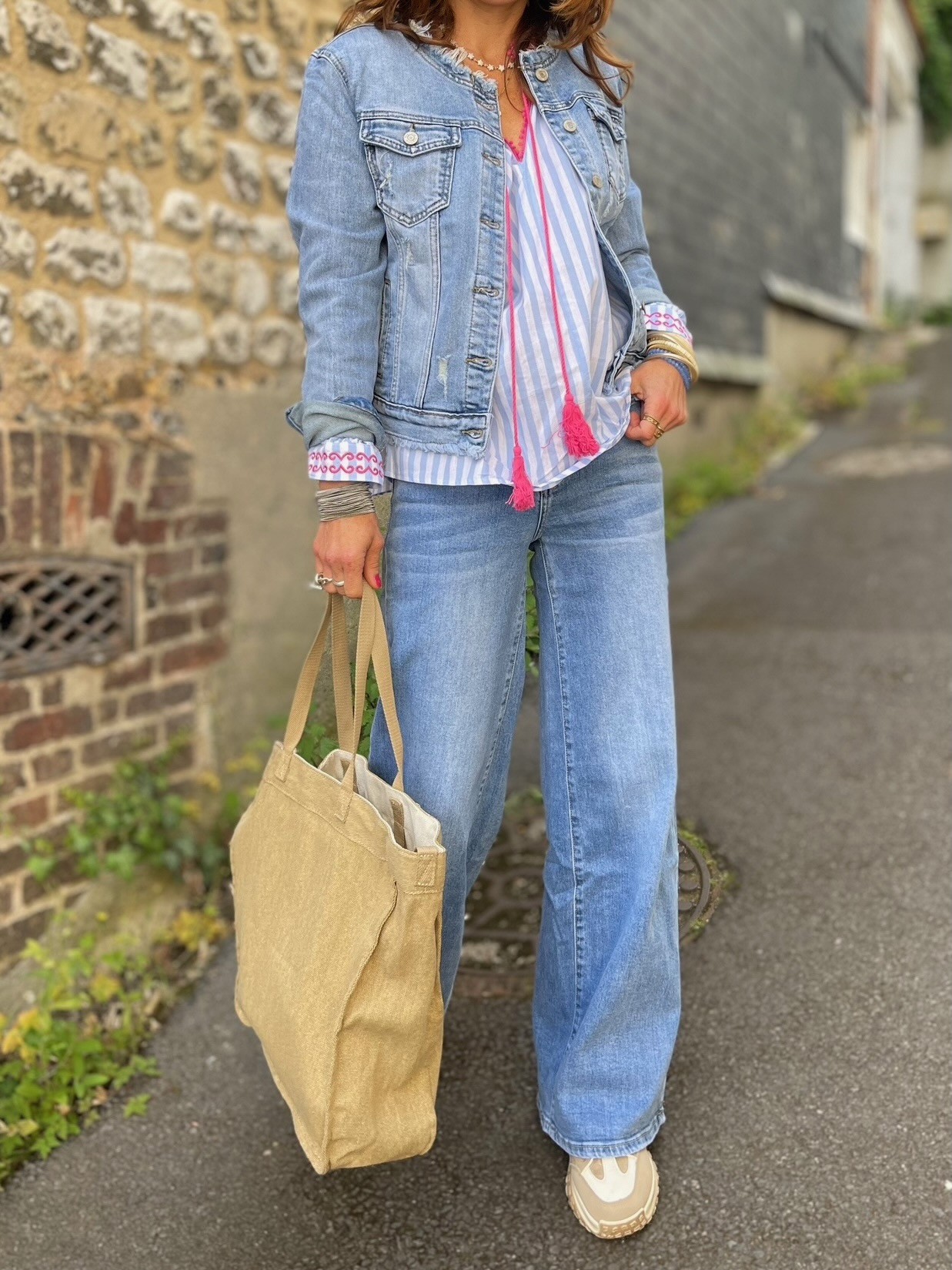 Veste denim délavée