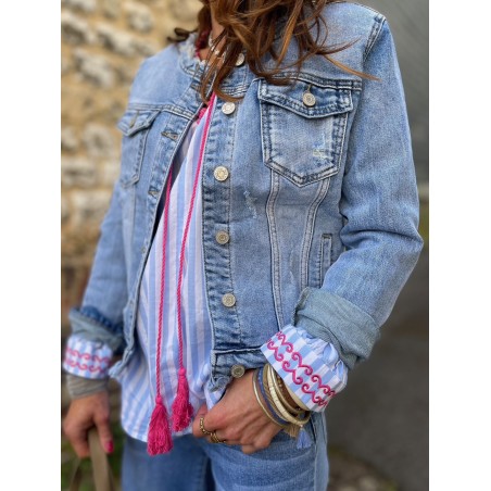 Veste denim délavée