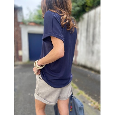 Short lin taupe chiné