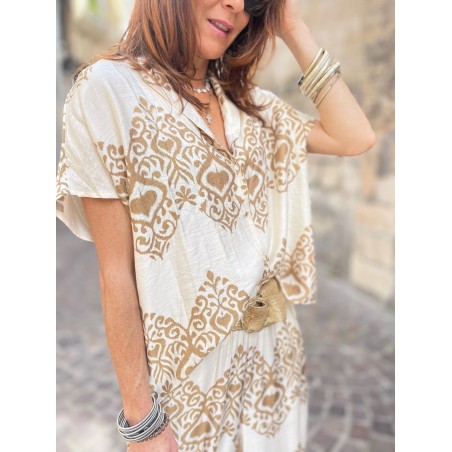 Chemise arabesque beige