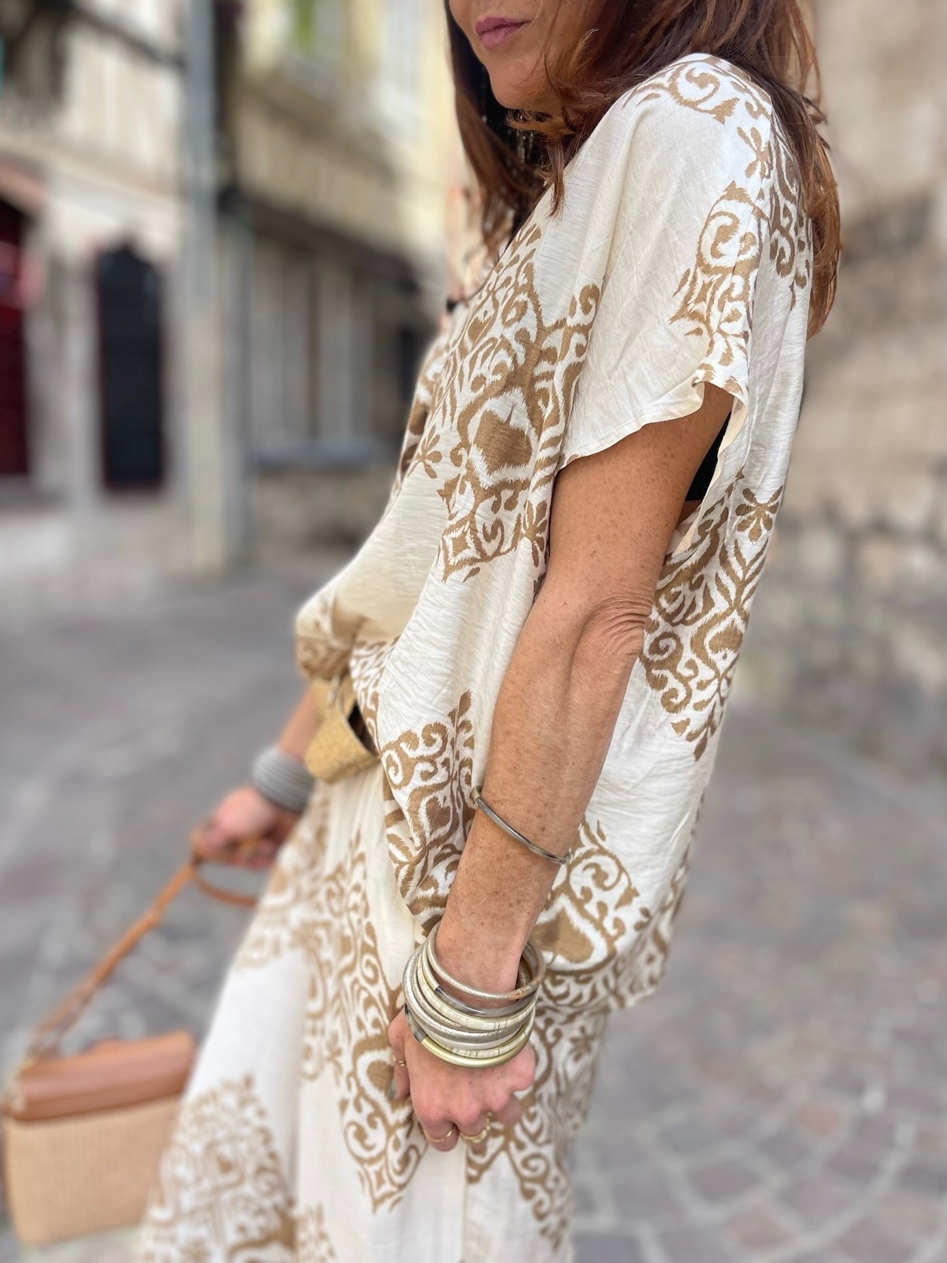 Chemise arabesque beige