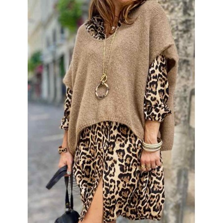 Pull manches courtes camel