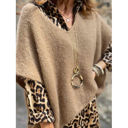 Pull manches courtes camel