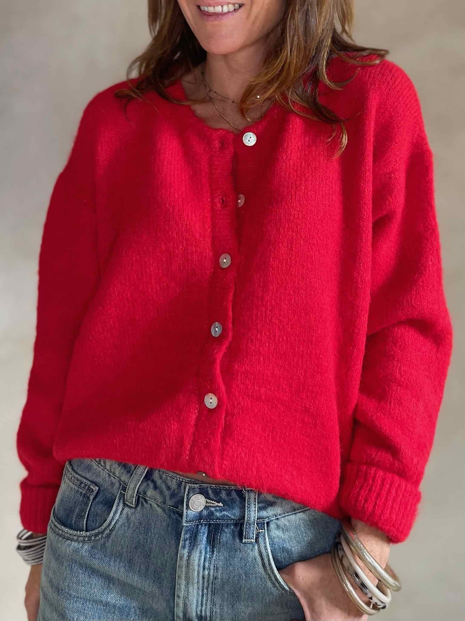 Gilet rouge ultra doux