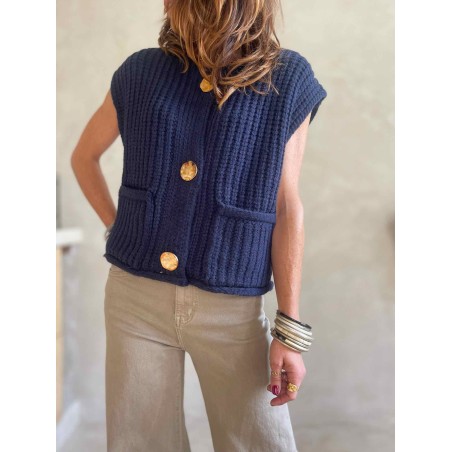 Gilet en maille boutons