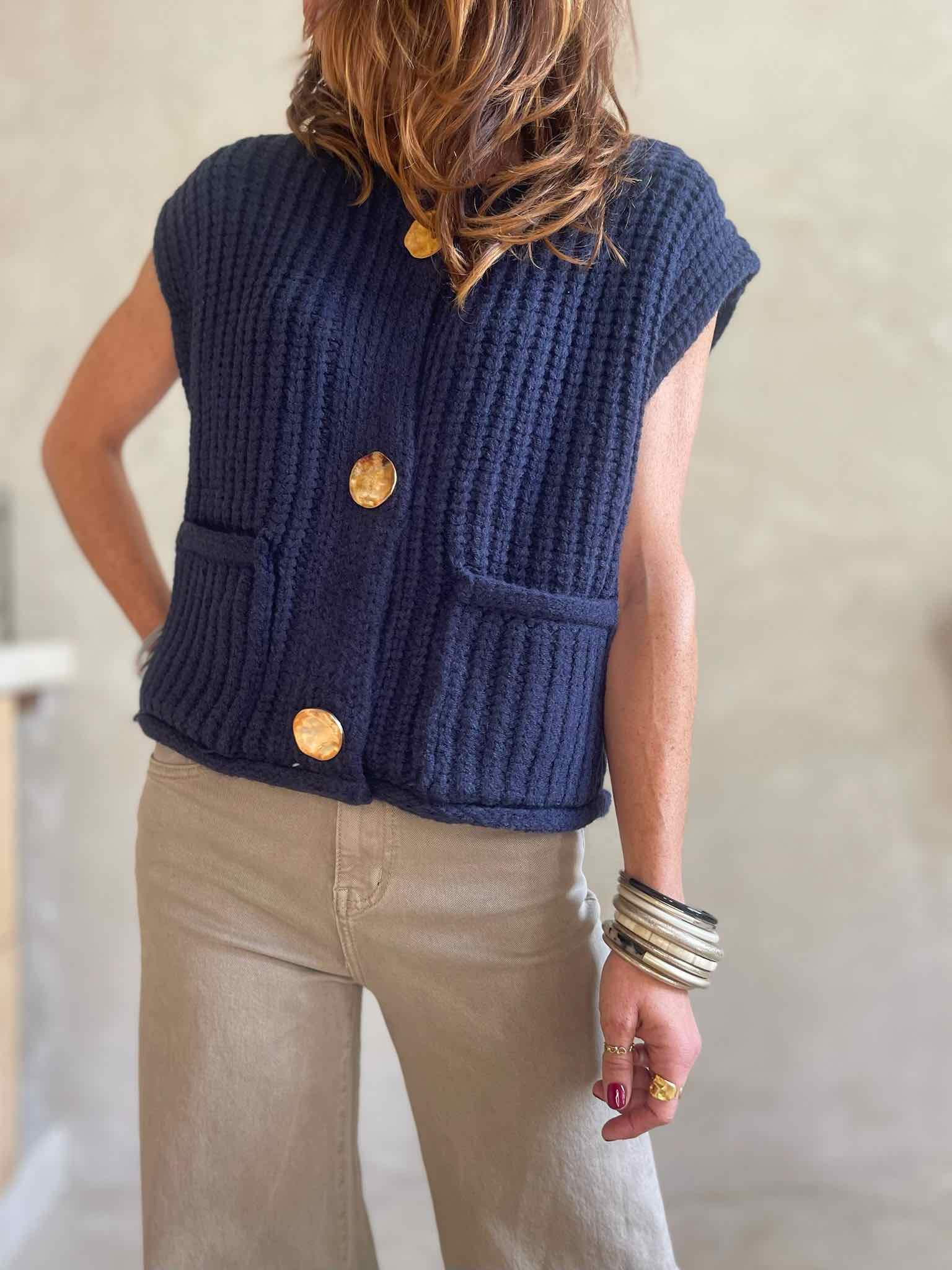 Gilet en maille boutons