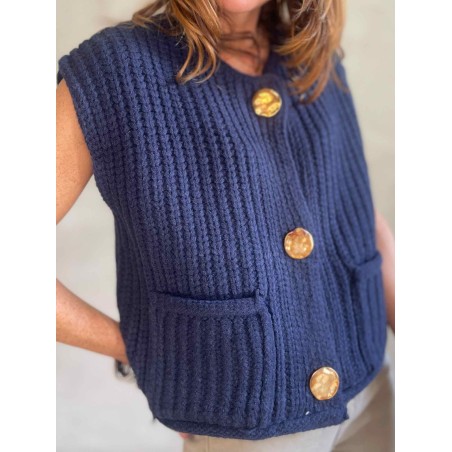 Gilet en maille boutons