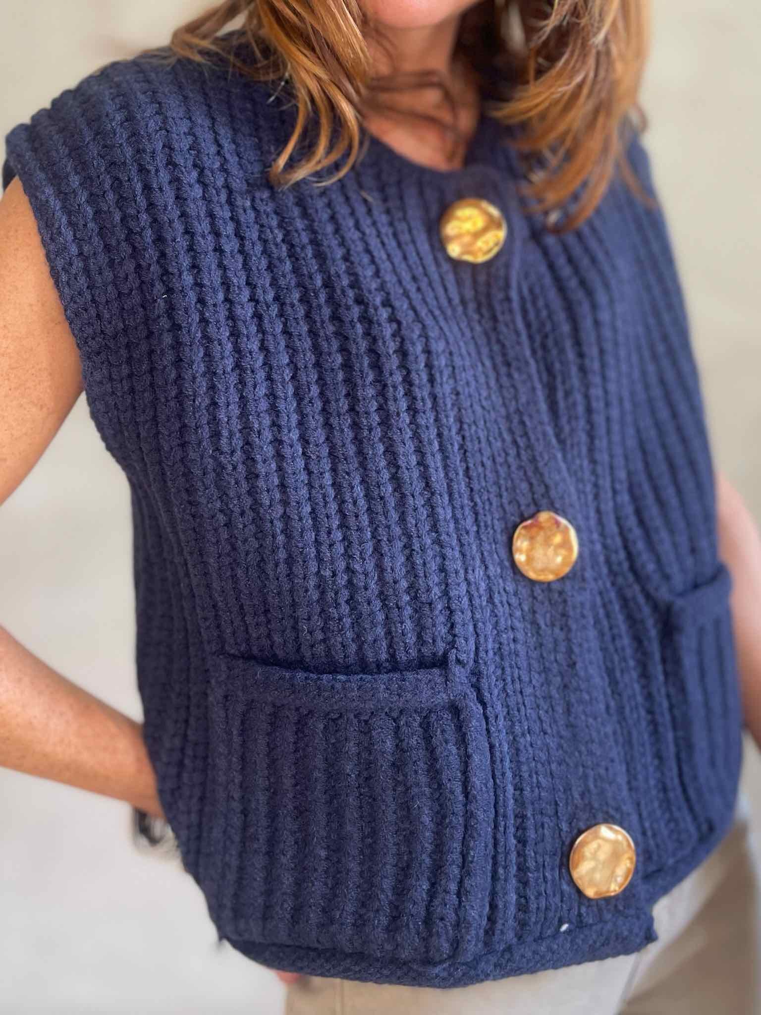 Gilet en maille boutons