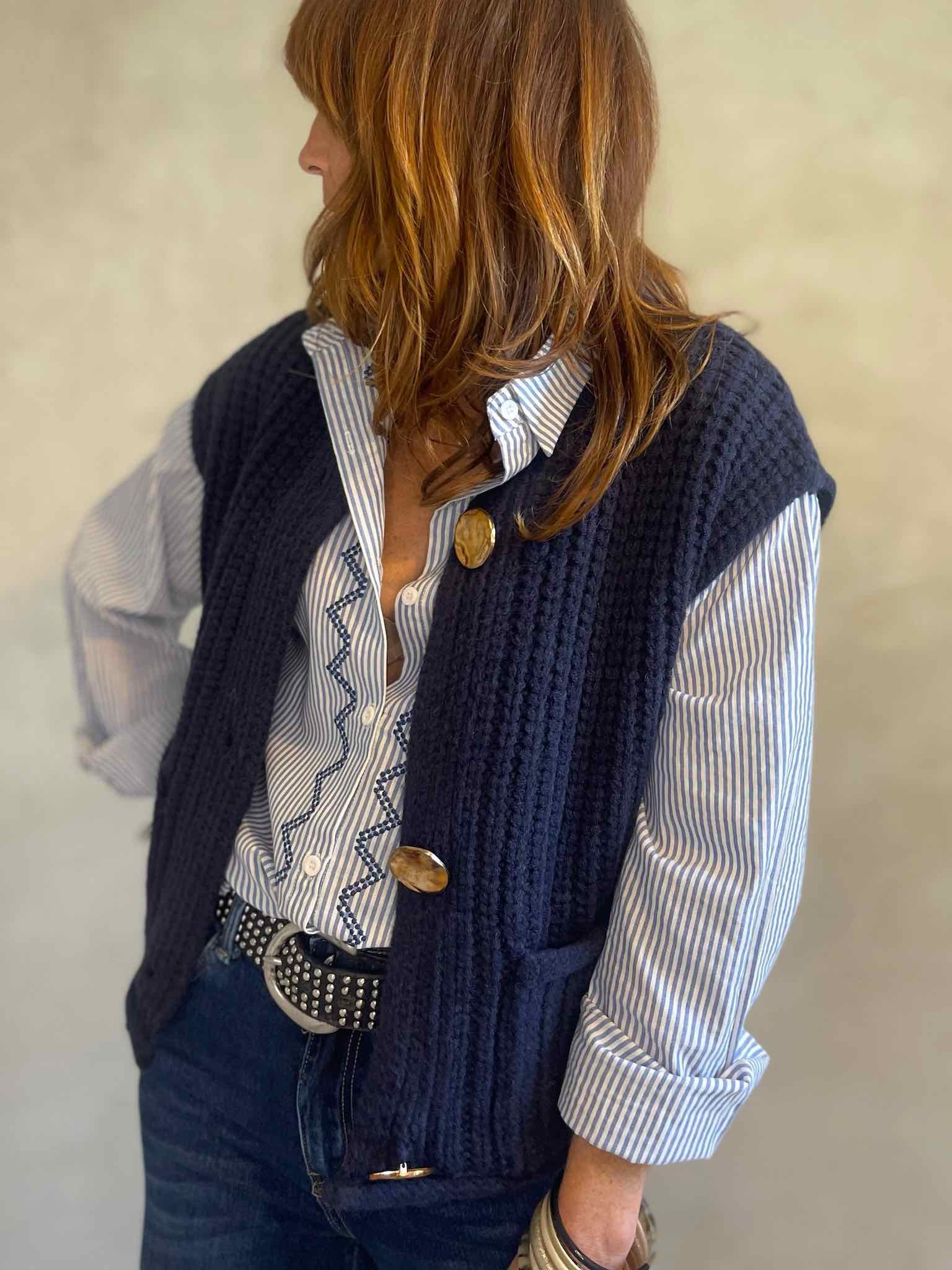 Gilet en maille boutons