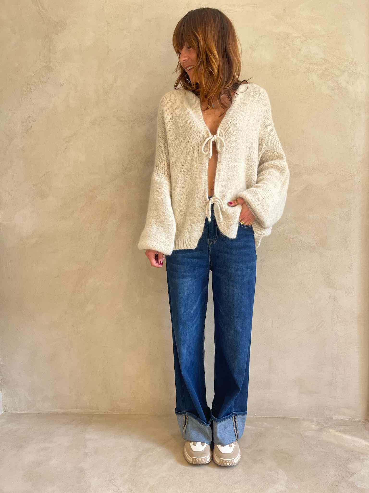 Gilet noeud beige