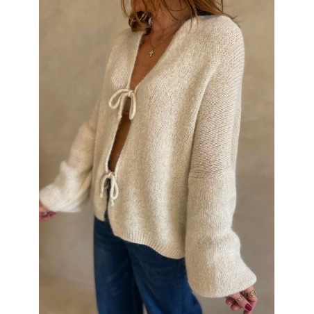 Gilet noeud beige