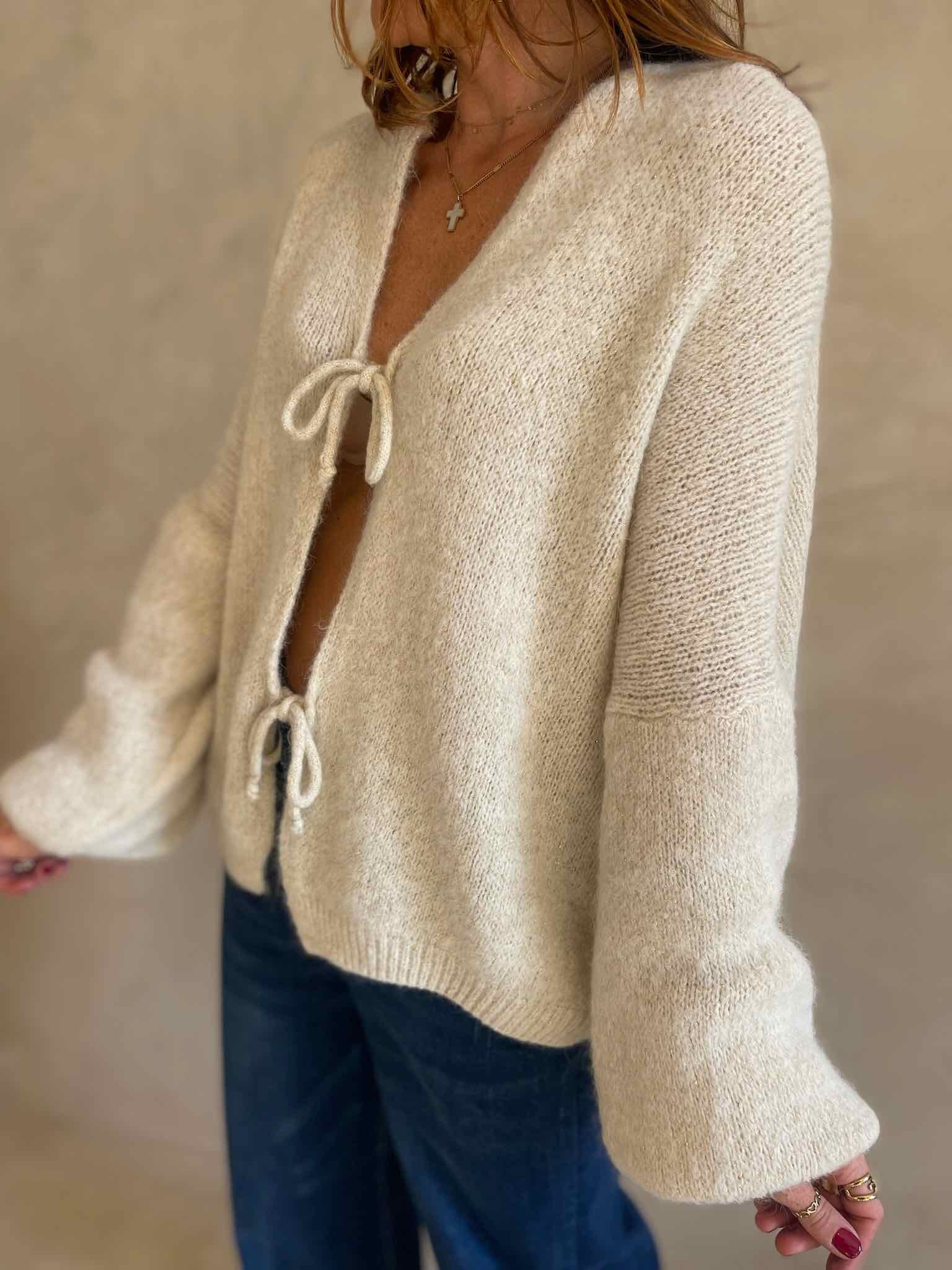 Gilet noeud beige