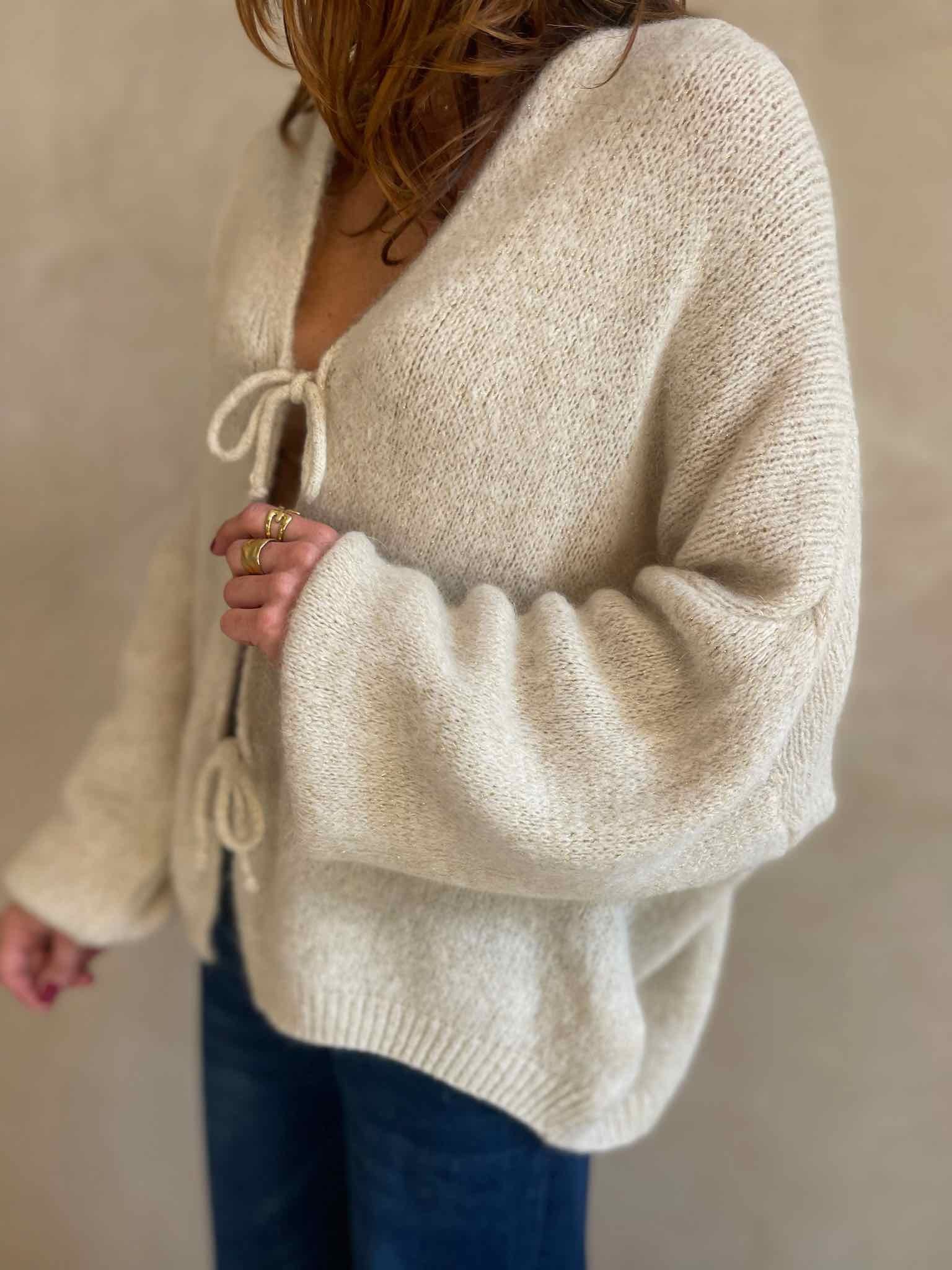 Gilet noeud beige