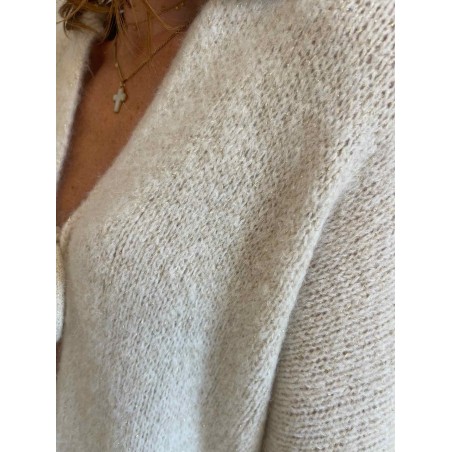 Gilet noeud beige