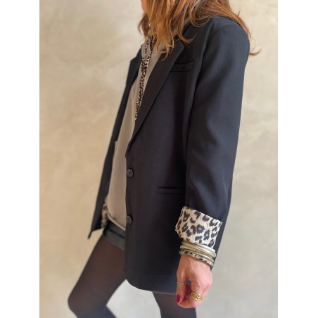 Blazer noir doublure léo