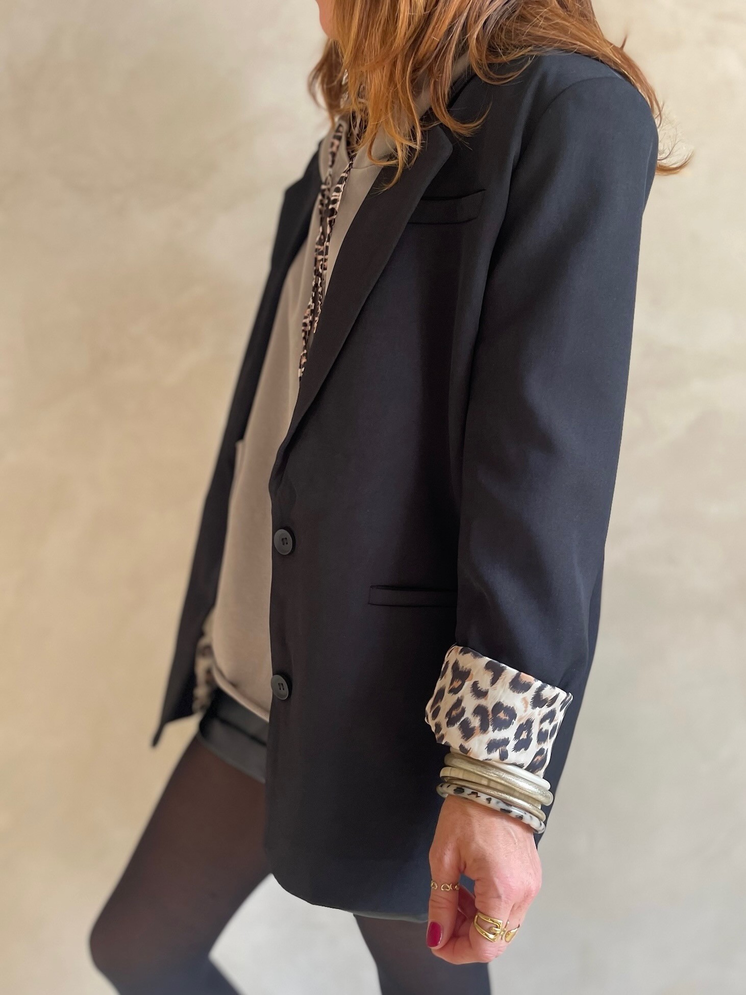 Blazer noir doublure léo