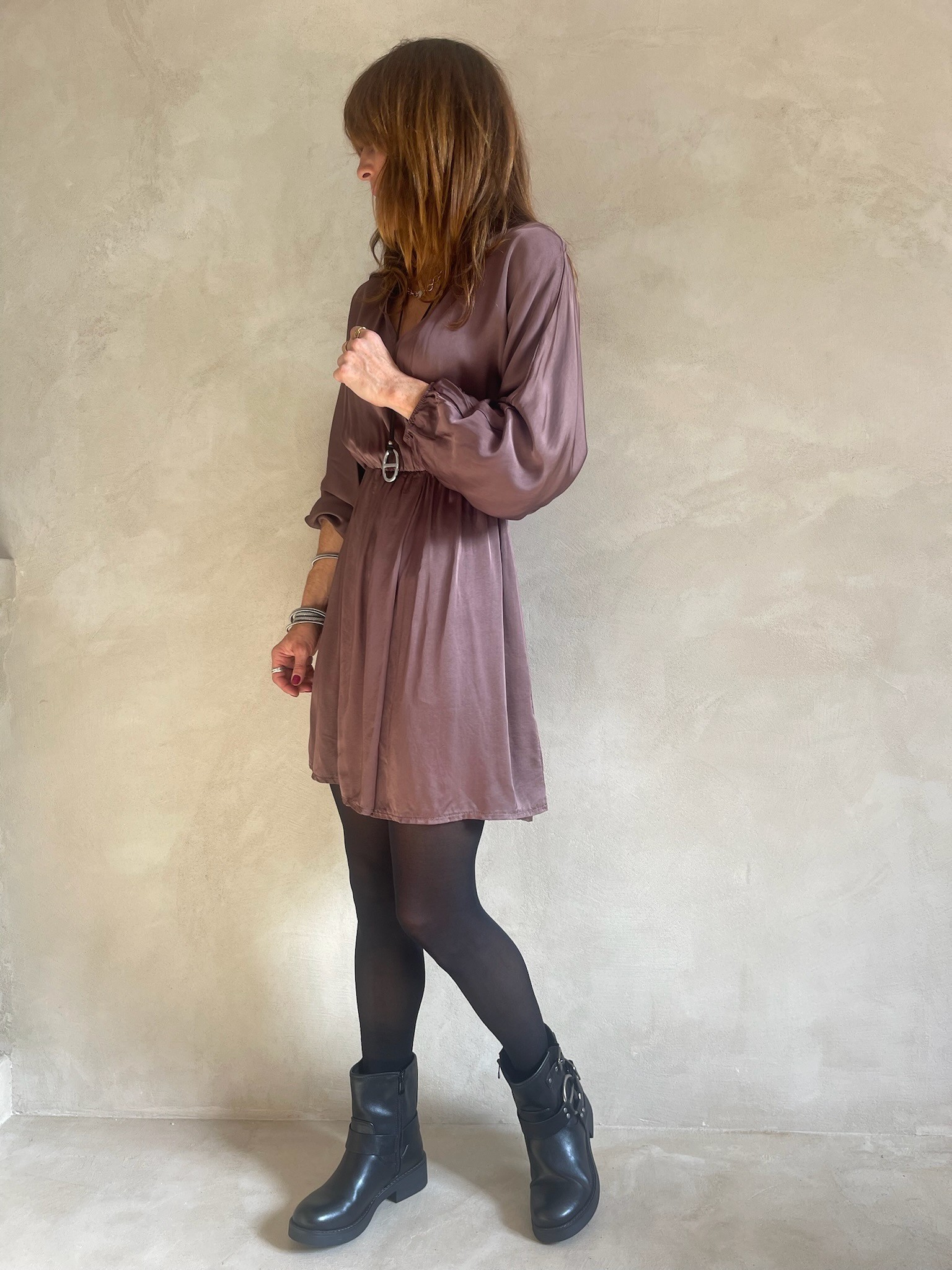 Robe satin choco