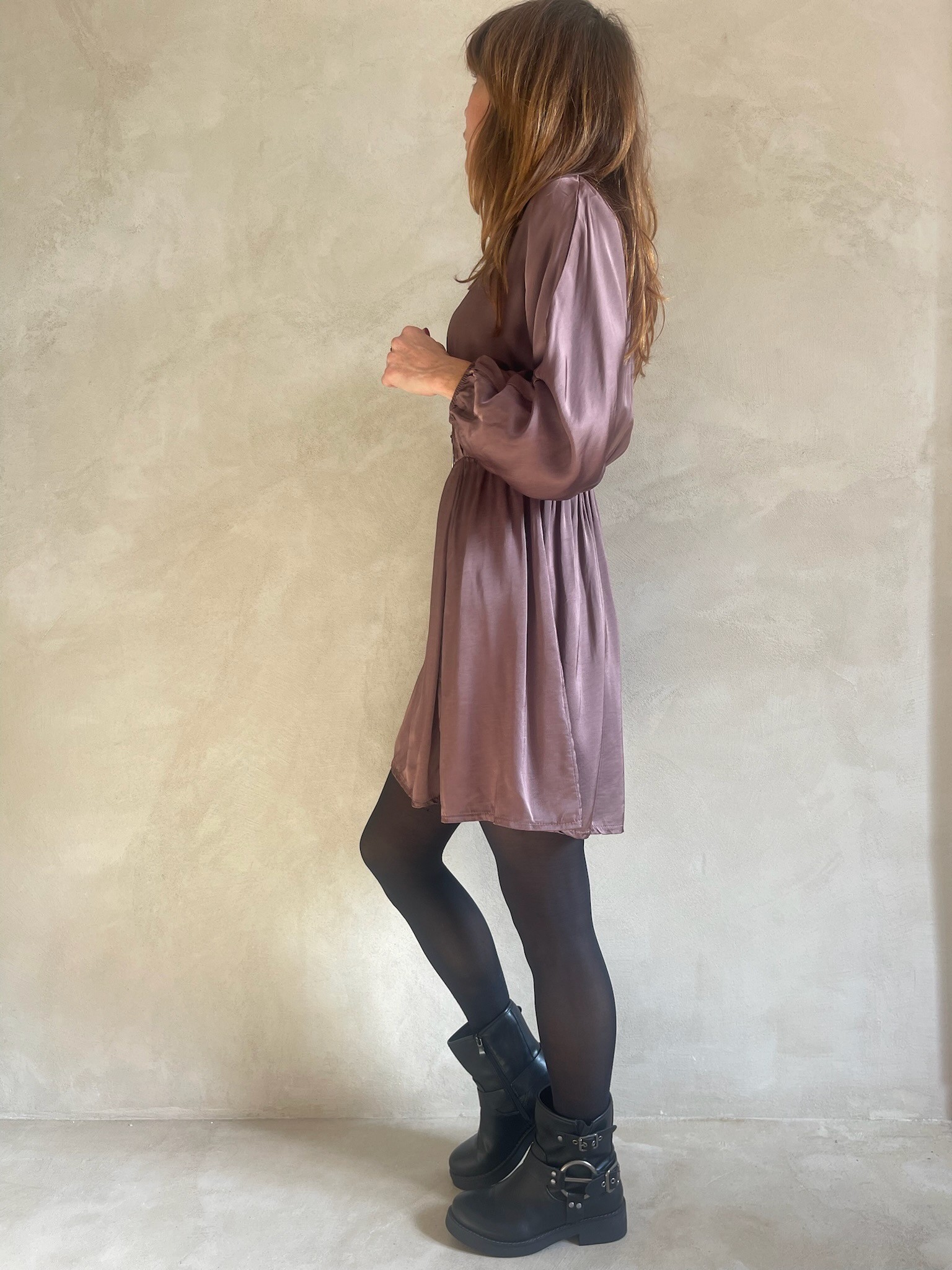 Robe satin choco