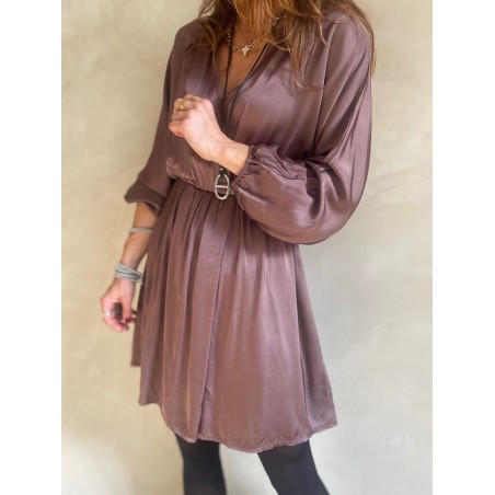 Robe satin choco