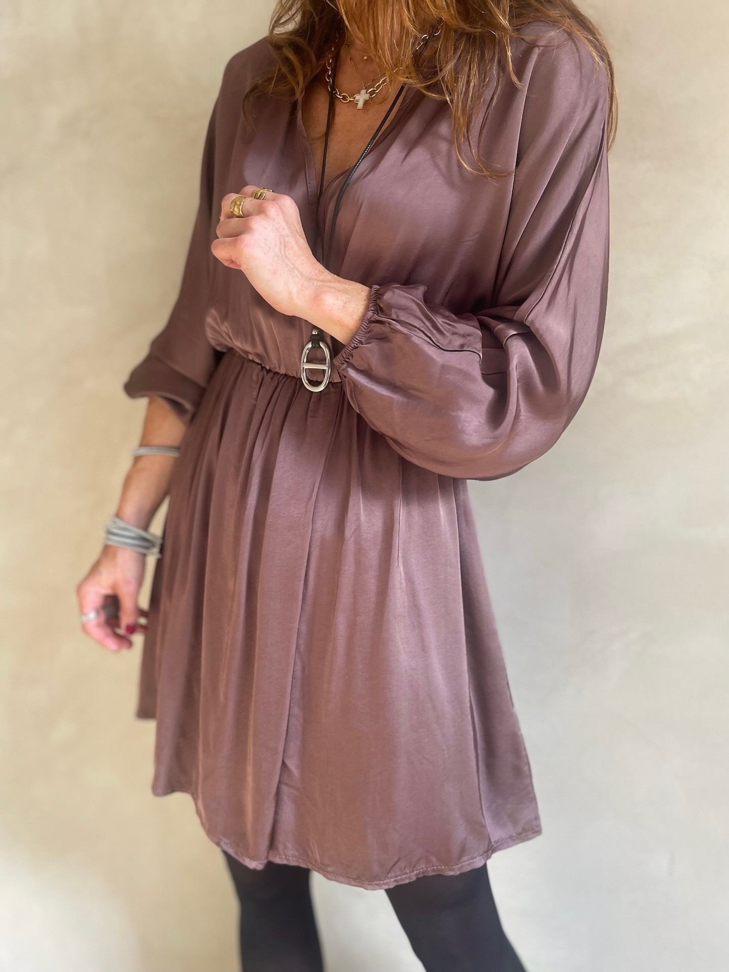 Robe satin choco