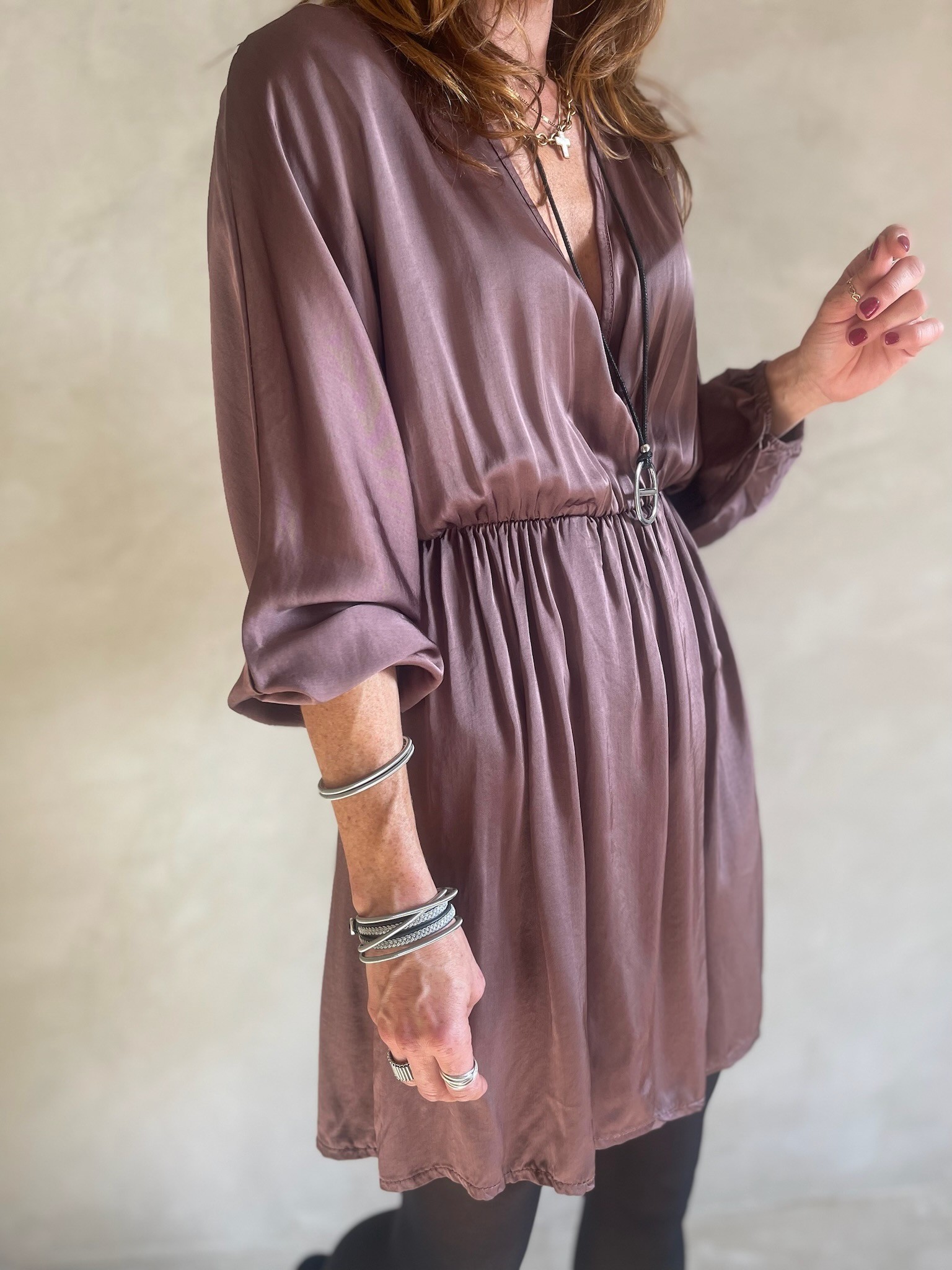 Robe satin choco