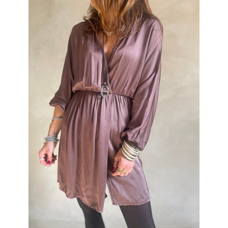 Robe satin choco