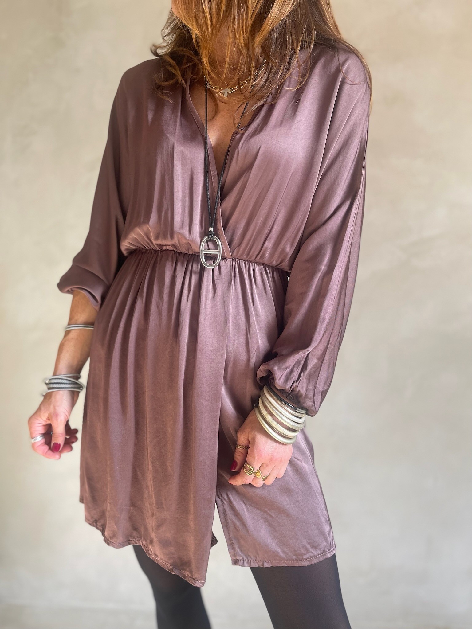 Robe satin choco