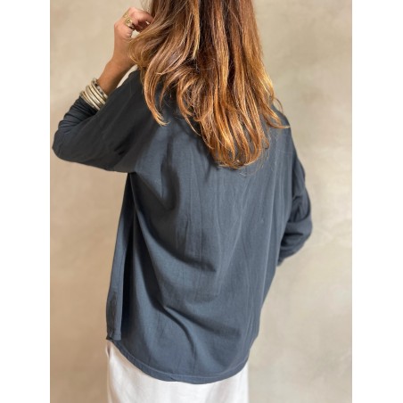 Top coton gris