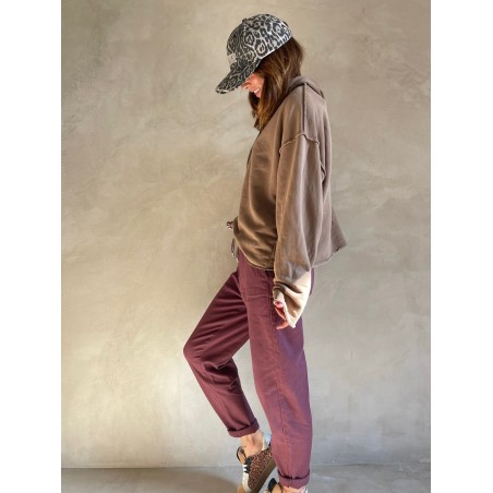 Pantalon carotte prune