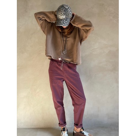 Pantalon carotte prune