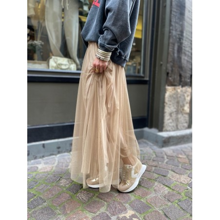 Jupe tulle camel