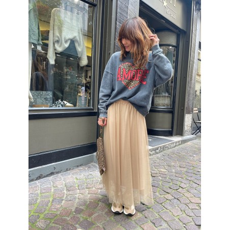 Jupe tulle camel