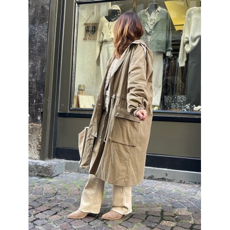 Manteau long camel