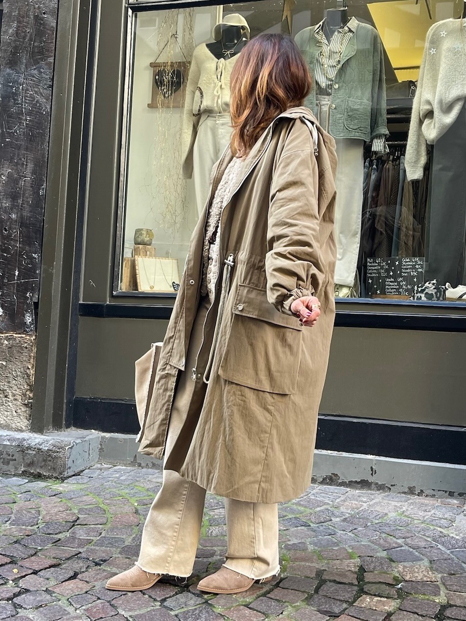 Manteau long camel