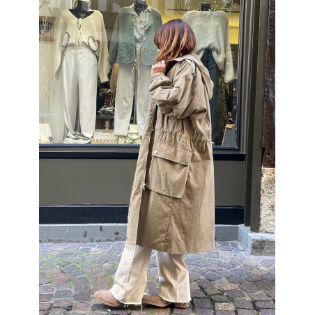 Manteau long camel