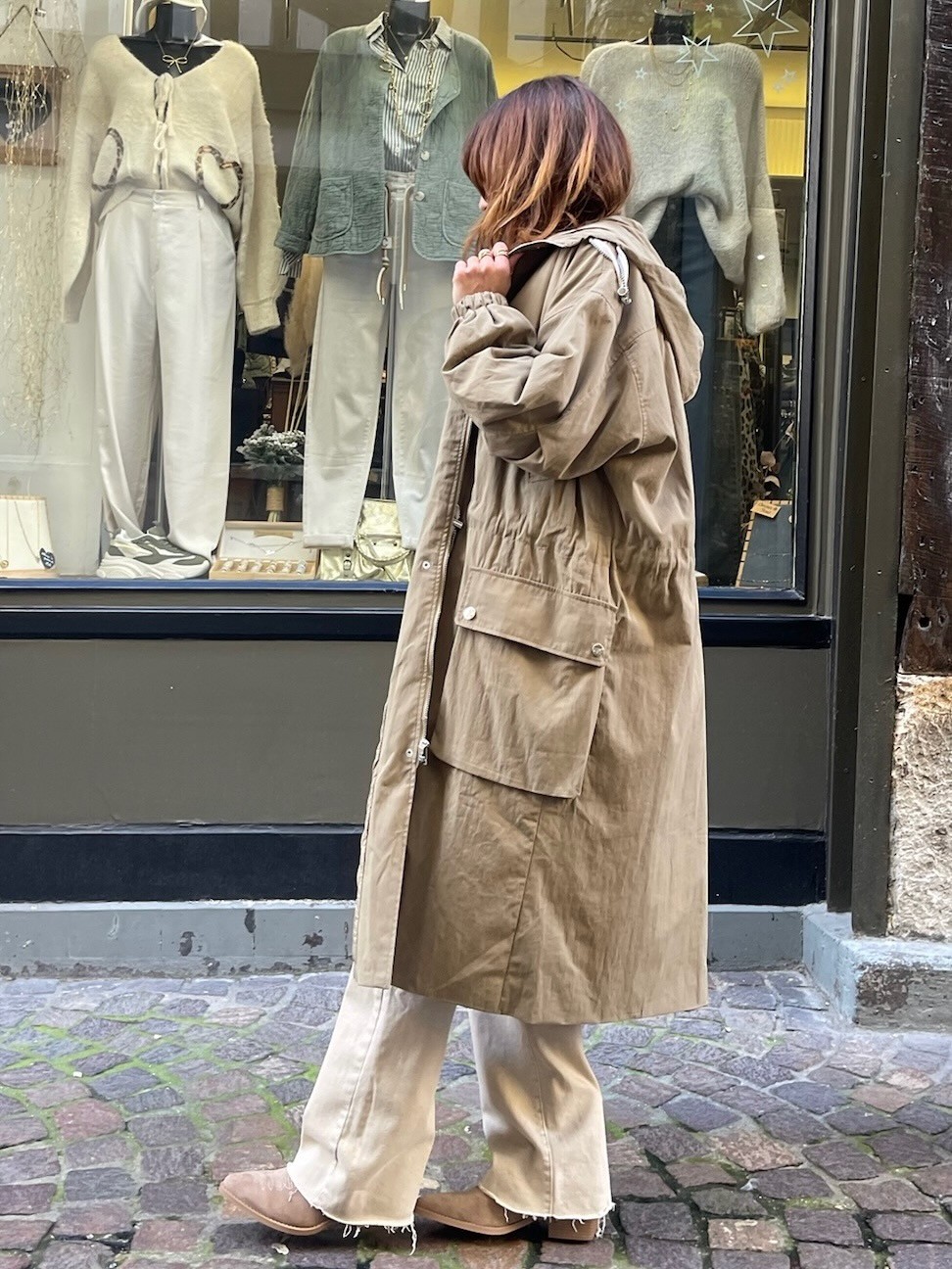 Manteau long camel