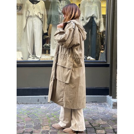 Manteau long camel