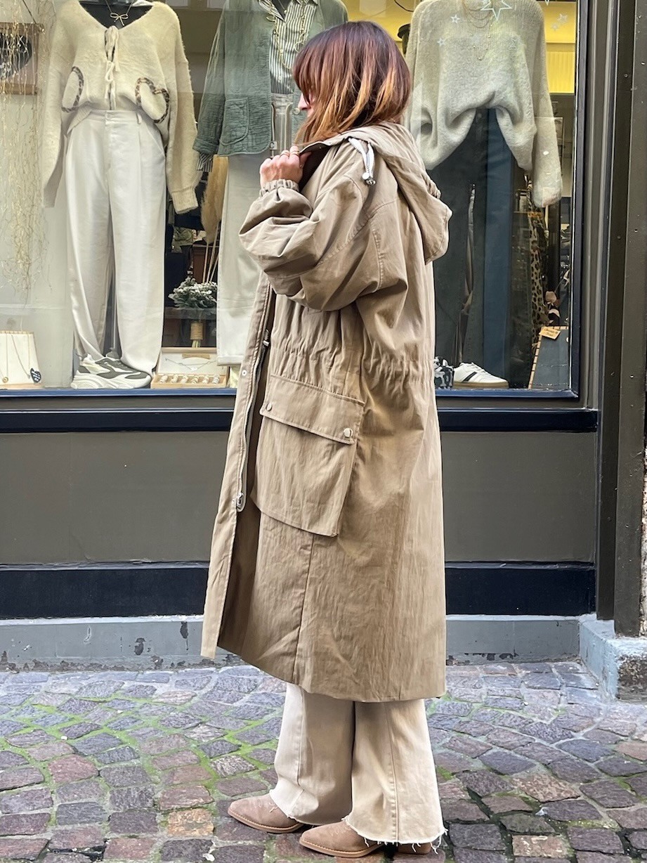 Manteau long camel