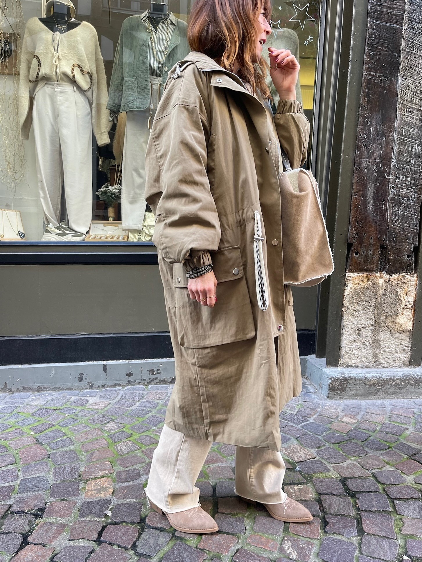 Manteau long camel