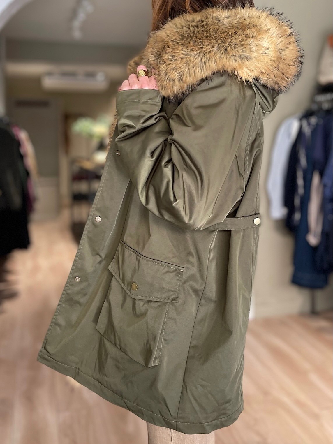 Parka courte kaki