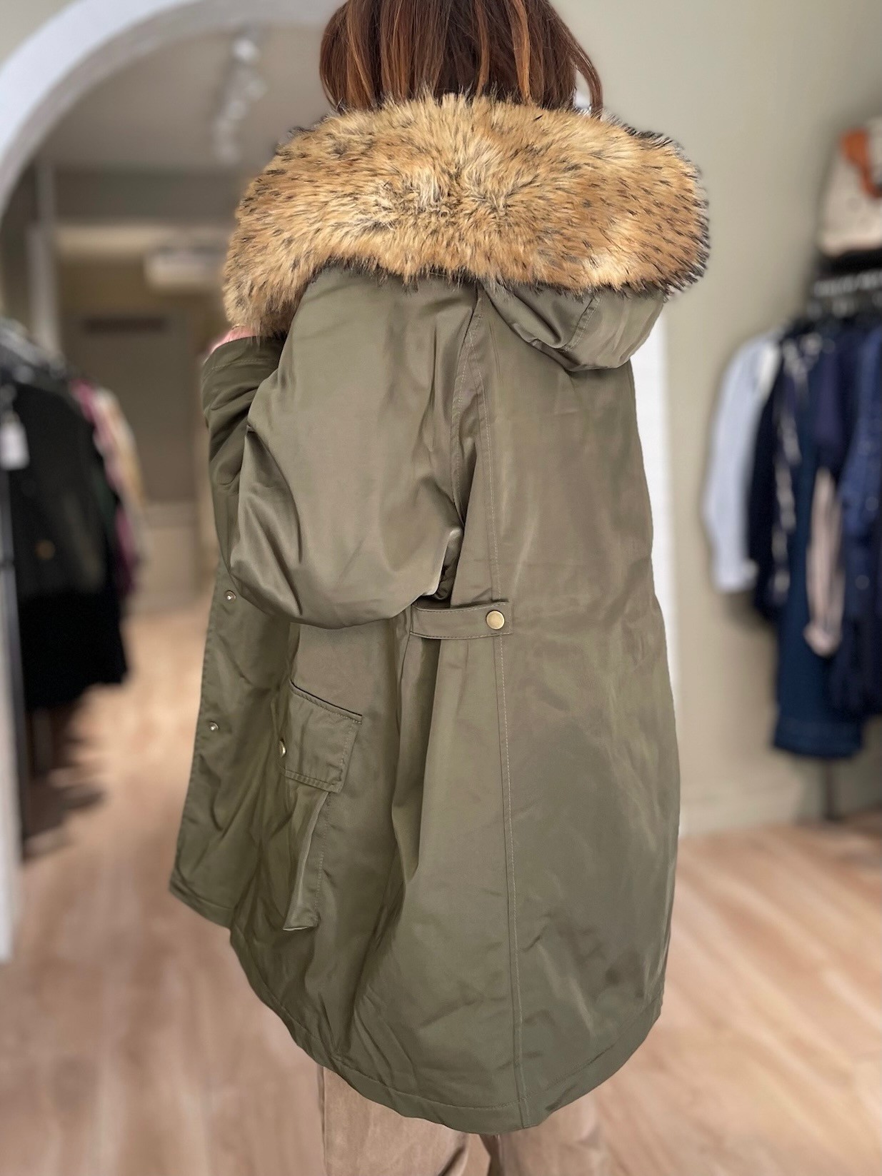 Parka courte kaki