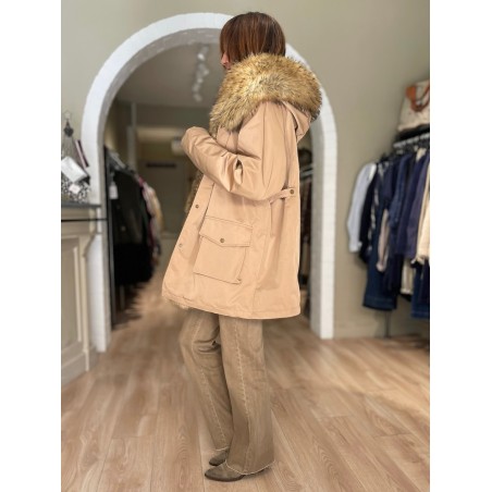 Parka courte camel