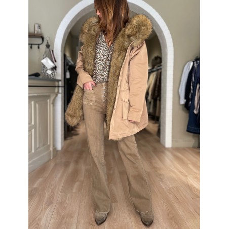 Parka courte camel