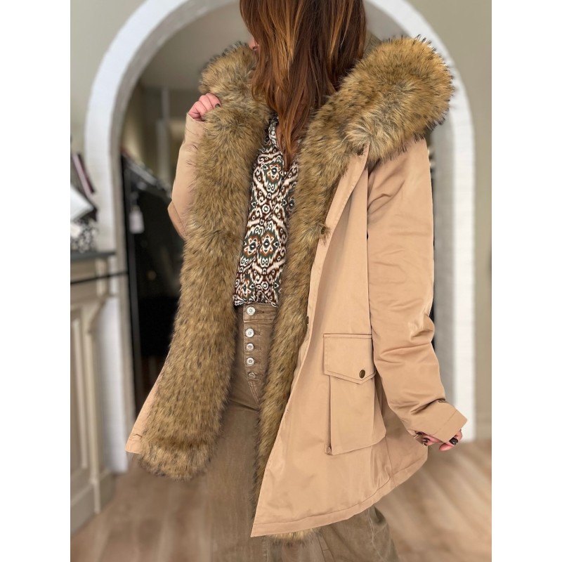 Parka courte camel