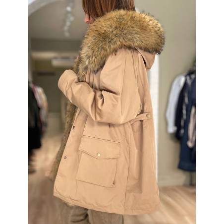 Parka courte camel