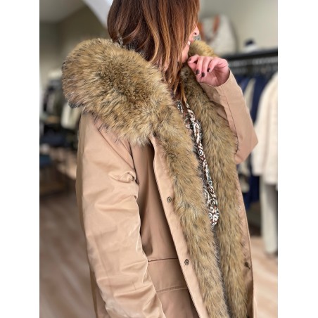 Parka courte camel