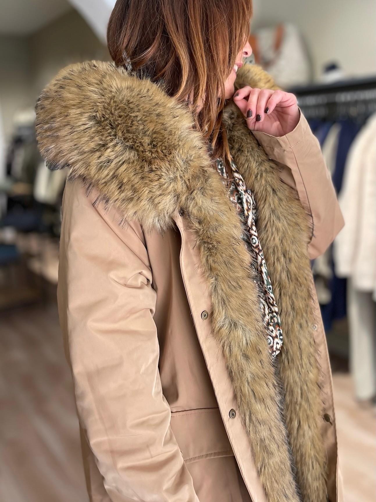 Parka courte camel